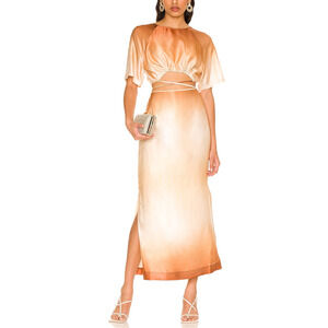 Hansen + Gretel 'Sahara' Gold Charmeuse Dress Set Size M